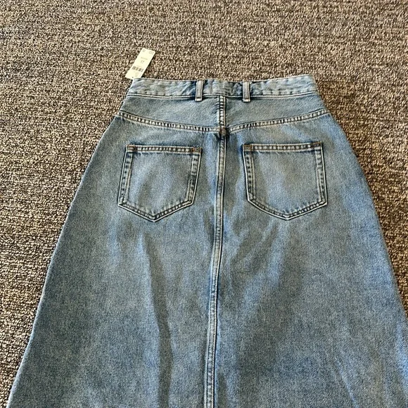 NWT Anthropologie Petite Pilcro The Madi Slit Front Denim Skirt Sz 6P - Picture 12 of 15